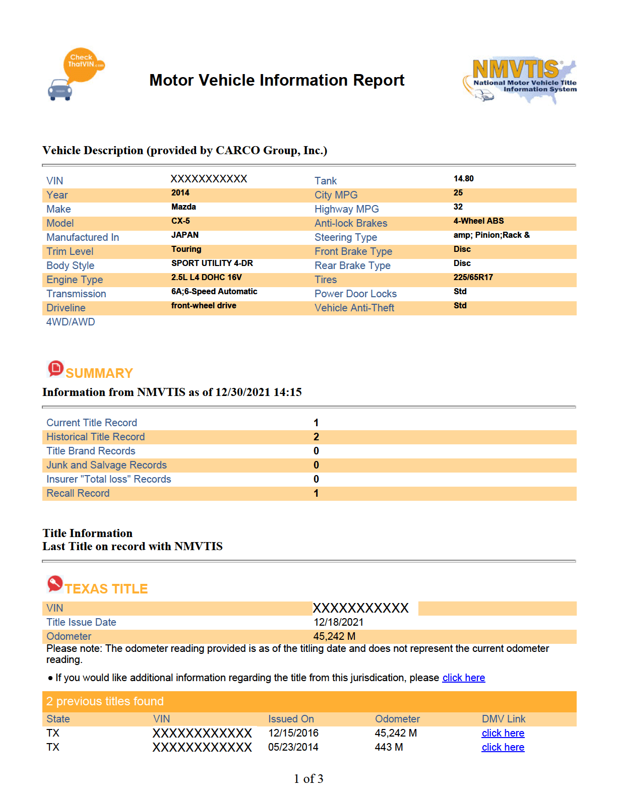 CheckThatVIN™ CARCO